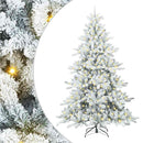 Kunstigt Hinged Juletræ med 300 LED'er Hvid 240 cm PVC og Stål