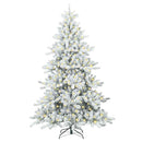 Kunstigt Hinged Juletræ med 300 LED'er Hvid 240 cm PVC og Stål
