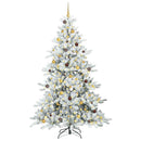 Kunstigt Hinged Juletræ med 300 LED'er Hvid 240 cm PVC og Stål