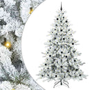 Kunstigt Hinged Juletræ Hvid 240 cm PVC og Stål