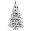 Kunstigt Hinged Juletræ Hvid 240 cm PVC og Stål