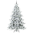 Kunstigt Hinged Juletræ Hvid 240 cm PVC og Stål