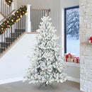 Kunstigt Hinged Juletræ med 300 LED'er Hvid 240 cm PVC og Stål
