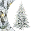 Kunstigt Hinged Juletræ med 300 LED'er Hvid 240 cm PVC og Stål