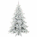 Kunstigt Hinged Juletræ med 300 LED'er Hvid 240 cm PVC og Stål