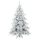 Kunstigt Hinged Juletræ med 300 LED'er Hvid 240 cm PVC og Stål