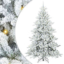 Kunstigt Hinged Juletræ med 300 LED'er Hvid 240 cm PVC og Stål