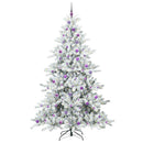 Kunstigt Hinged Juletræ med 300 LED'er Hvid 240 cm PVC og Stål