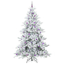 Kunstigt Hinged Juletræ med 300 LED'er Hvid 240 cm PVC og Stål