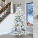 Kunstigt Hinged Juletræ med 300 LED'er Hvid 240 cm PVC og Stål