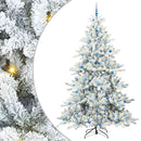 Kunstigt Hinged Juletræ med 300 LED'er Hvid 240 cm PVC og Stål