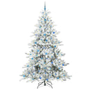 Kunstigt Hinged Juletræ med 300 LED'er Hvid 240 cm PVC og Stål