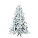 Kunstigt Hinged Juletræ med 300 LED'er Hvid 240 cm PVC og Stål