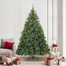 Kunstigt juletræ med 300 LED'er Grøn 210 cm PE og PVC