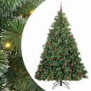 Kunstigt juletræ med 300 LED'er Grøn 210 cm PE og PVC