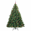 Kunstigt juletræ med 300 LED'er Grøn 210 cm PE og PVC