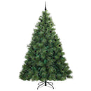 Kunstigt juletræ med 300 LED'er Grøn 240 cm PE og PVC