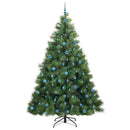 Kunstigt juletræ med 300 LED'er Grøn 240 cm PE og PVC