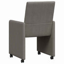 Spisebordsstole med hjul med hjul 2 pcs Lysegrå 57 x 66 x 94 cm