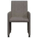 Spisebordsstole med hjul med hjul 2 pcs Lysegrå 57 x 66 x 94 cm