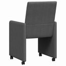 Spisebordsstole med hjul 2 pcs Mørkegrå 57 x 66 x 94 cm