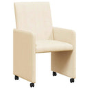 Spisebordsstole med hjul med hjul 2 pcs Creme 57 x 66 x 94 cm