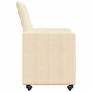 Spisebordsstole med hjul med hjul 2 pcs Creme 57 x 66 x 94 cm