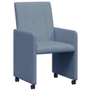Spisebordsstole med hjul med hjul 2 pcs Blå 57 x 66 x 94 cm