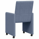 Spisebordsstole med hjul med hjul 2 pcs Blå 57 x 66 x 94 cm