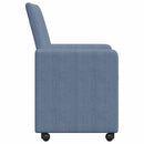 Spisebordsstole med hjul med hjul 2 pcs Blå 57 x 66 x 94 cm