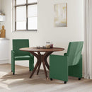 Spisebordsstole med hjul 2 pcs Grå grøn 57 x 66 x 94 cm