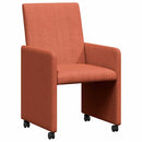 Spisebordsstole med hjul 2 pcs Rød orange 57 x 66 x 94 cm