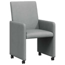 Spisebordsstole med hjul 2 pcs Lysegrå 57 x 66 x 94 cm Stof