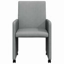 Spisebordsstole med hjul 2 pcs Lysegrå 57 x 66 x 94 cm Stof