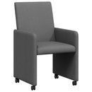 Spisebordsstole med hjul 2 pcs Mørkegrå 57 x 66 x 94 cm Stof