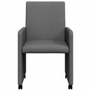 Spisebordsstole med hjul 2 pcs Mørkegrå 57 x 66 x 94 cm Stof