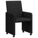 Spisebordsstole med hjul 2 pcs Sort 57 x 66 x 94 cm Stof