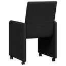 Spisebordsstole med hjul 2 pcs Sort 57 x 66 x 94 cm Stof