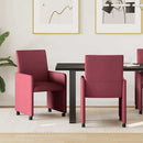 Spisebordsstole med hjul 2 pcs Vinrød 57 x 66 x 94 cm Stof