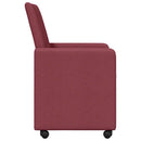 Spisebordsstole med hjul 2 pcs Vinrød 57 x 66 x 94 cm Stof