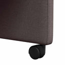 Spisebordsstole med hjul 2 pcs Mørk Brun 57 x 66 x 94 cm Stof