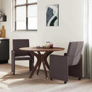 Spisebordsstole med hjul 2 pcs Mørk Brun 57 x 66 x 94 cm Stof