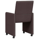 Spisebordsstole med hjul 2 pcs Mørk Brun 57 x 66 x 94 cm Stof