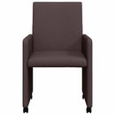 Spisebordsstole med hjul 2 pcs Mørk Brun 57 x 66 x 94 cm Stof