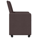 Spisebordsstole med hjul 2 pcs Mørk Brun 57 x 66 x 94 cm Stof