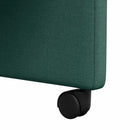 Spisebordsstole med hjul 2 pcs Mørkegrøn 57 x 66 x 94 cm Stof