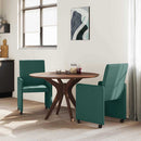 Spisebordsstole med hjul 2 pcs Mørkegrøn 57 x 66 x 94 cm Stof