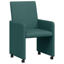 Spisebordsstole med hjul 2 pcs Mørkegrøn 57 x 66 x 94 cm Stof