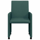 Spisebordsstole med hjul 2 pcs Mørkegrøn 57 x 66 x 94 cm Stof