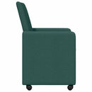 Spisebordsstole med hjul 2 pcs Mørkegrøn 57 x 66 x 94 cm Stof